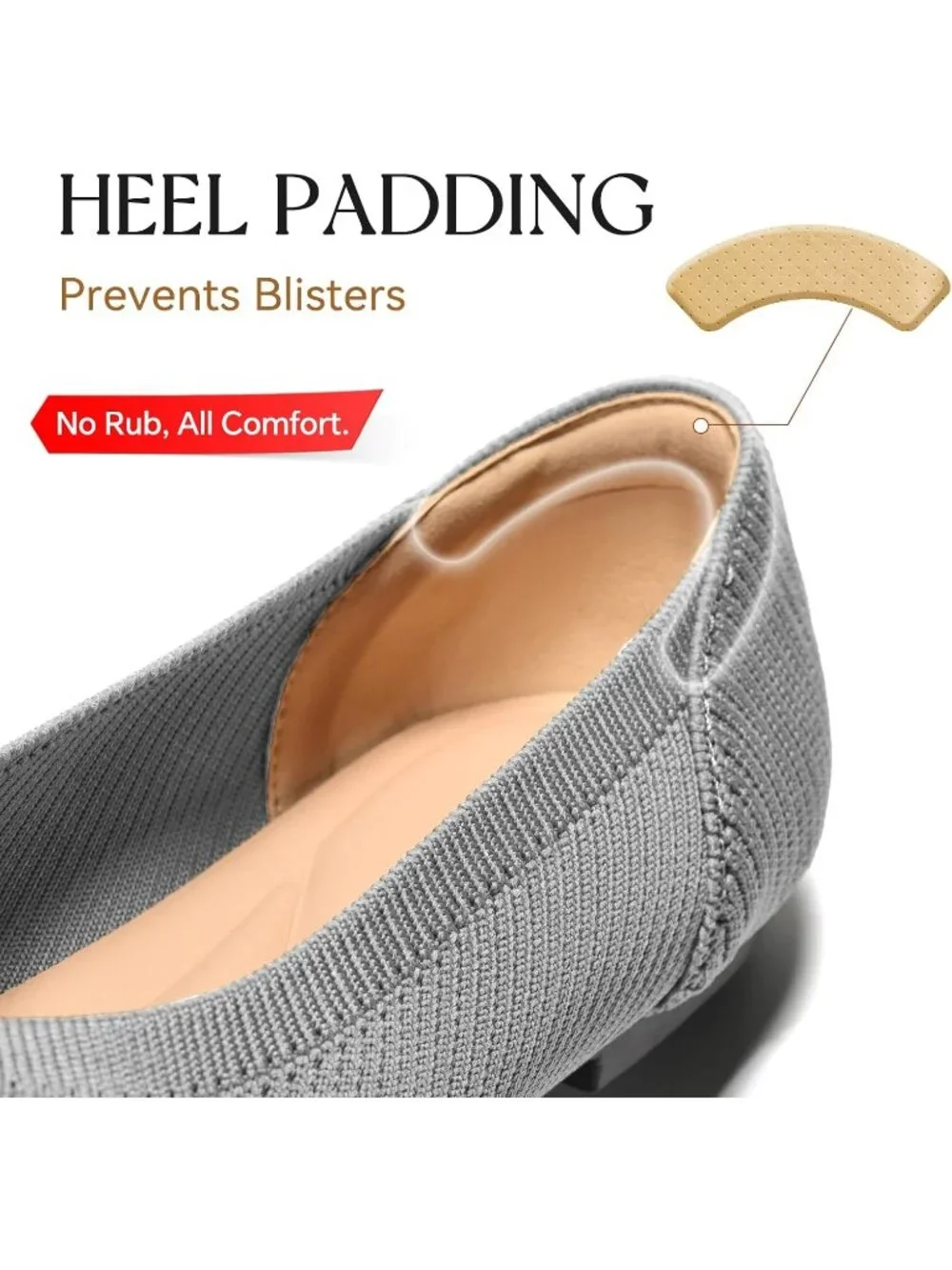 Women's Grey Pointed Toe Comfort Foldable Slip On Dressy Knit Ballet Flat Shoes